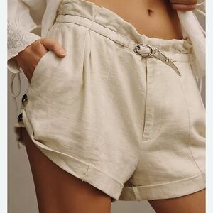 Anthropologie High Waist Cream Women's Shorts
